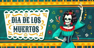 dia de los Muertos Banner mit Calavera catrin vektor