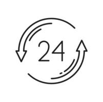 24 Std bestellen Ausführung oder Lieferung Bedienung Symbol vektor