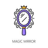 magi spegel trolldom magi ikon, mysterium tecken vektor