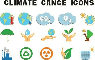 vektor av de klimat förändra ikoner