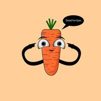 süß Karotte Grafik Vektor Design. Möhren zum Auge Gesundheit