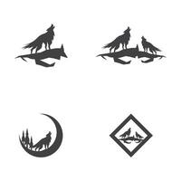 Wolf Silhouette Symbol und Symbol Vektor Vorlage Illustration