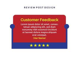 vektor kund respons recension social media posta design mall