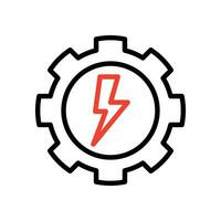 redskap energi icon, lightning.isolated redigerbar vit bakgrund. vektor