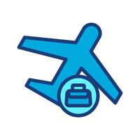 Geschäft Ausflug Symbol, Koffer und Flugzeug, Geschäft Reise Symbol zum Netz und Handy, Mobiltelefon Anwendung, Vektor Illustration auf Weiß Hintergrund