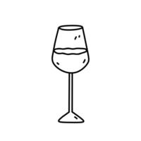 Wein Glas isoliert auf Weiß Hintergrund. alkoholisch Getränk. Vektor handgemalt Illustration im Gekritzel Stil. perfekt zum Karten, Speisekarte, Dekorationen, Logo, verschiedene Entwürfe.