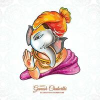 Herr Ganesh Chaturthi indisch Festival Karte Hintergrund vektor