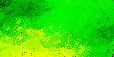 ljusgrönt, gult vektormönster med månghörniga former. vektor
