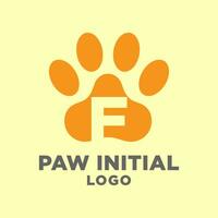 Brief f Hund Pfoten Initiale Vektor Logo Design