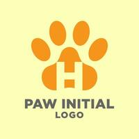 Brief h Hund Pfoten Initiale Vektor Logo Design