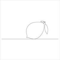 orange frukt linje konst hela och en skiva i kontinuerlig linje konst teckning stil. svart linje skiss på vit bakgrund. vektor