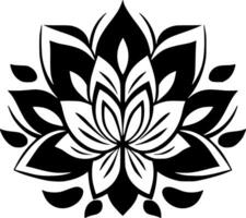 Mandala - - schwarz und Weiß isoliert Symbol - - Vektor Illustration