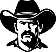 cowboy - svart och vit isolerat ikon - vektor illustration