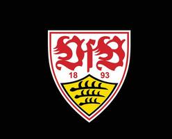 Stuttgart klubb logotyp symbol fotboll bundesliga Tyskland abstrakt design vektor illustration med svart bakgrund