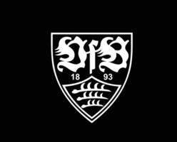 Stuttgart klubb logotyp symbol vit fotboll bundesliga Tyskland abstrakt design vektor illustration med svart bakgrund