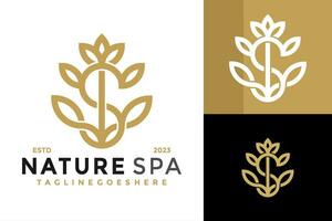 brev s natur spa logotyp design vektor symbol ikon illustration