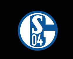 schalke 04 klubb logotyp symbol fotboll bundesliga Tyskland abstrakt design vektor illustration med svart bakgrund