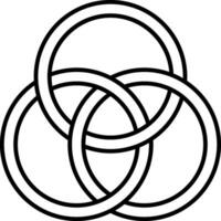 mönster sammanflätade 3 ringar logotyp tatuering plexus cirklar sammanflätade vektor