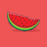fri vektor av färsk vattenmelon illustration tecknad serie begrepp