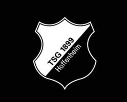 Hoffenheim Verein Logo Symbol Weiß Fußball Bundesliga Deutschland abstrakt Design Vektor Illustration mit schwarz Hintergrund