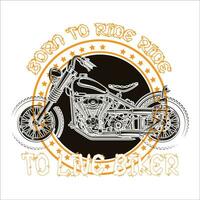 stilvoll , modisch und genial Biker und Motorrad Typografie Illustrator vektor
