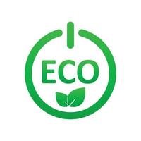 eco vänlig klistermärke, märka, bricka, knapp. ekologi ikon. stämpel mall för organisk Produkter med grön löv. vektor illustration isolerat på vit bakgrund