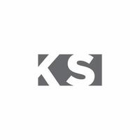 ks logotyp monogram med negativ rymd stil designmall vektor