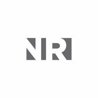 nr-Logo-Monogramm mit negativer Raumstil-Designvorlage vektor