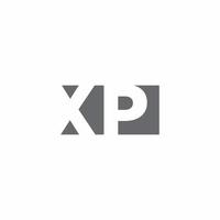 xp-Logo-Monogramm mit Designvorlage im negativen Weltraum-Stil vektor