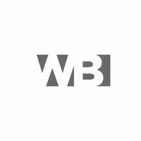 wb-Logo-Monogramm mit Design-Vorlage im negativen Weltraum-Stil vektor