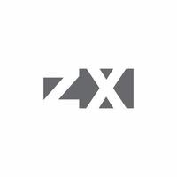 zx-Logo-Monogramm mit negativer Raumstil-Designvorlage vektor