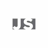 js-Logo-Monogramm mit Designvorlage im negativen Weltraum-Stil vektor