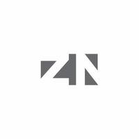 zn-Logo-Monogramm mit Designvorlage im negativen Raumstil vektor