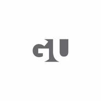 gu logotyp monogram med negativ rymd stil designmall vektor
