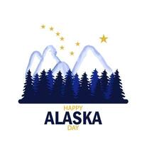 glücklich Alaska Tag. Aquarell Vektor Elemente. Flagge von Alaska. wichtig Urlaub. Objekte isoliert auf Weiß Hintergrund.