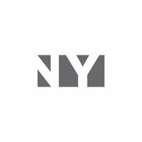 ny-Logo-Monogramm mit Design-Vorlage im negativen Weltraum-Stil vektor
