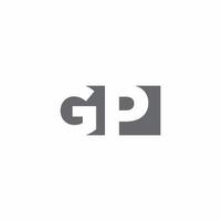 gp logotyp monogram med negativ rymd stil designmall vektor