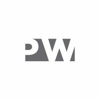 pw-Logo-Monogramm mit Designvorlage im negativen Weltraum-Stil vektor
