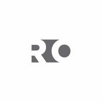 ro logotyp monogram med negativ rymd stil designmall vektor