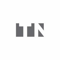 tn-Logo-Monogramm mit Design-Vorlage im negativen Weltraum-Stil vektor