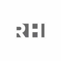 rh-Logo-Monogramm mit Designvorlage im negativen Raumstil vektor