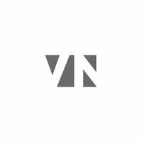 VN-Logo-Monogramm mit Design-Vorlage im negativen Weltraum-Stil vektor