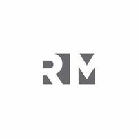 rm logotyp monogram med negativ rymd stil designmall vektor