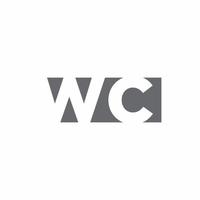 WC-Logo-Monogramm mit negativer Raumstil-Designvorlage vektor