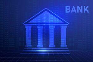 Bank byggnad, Bank finansiering, pengar utbyta, finansiell tjänster, Bankomat vektor illustration