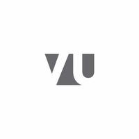 Vu-Logo-Monogramm mit Designvorlage im negativen Raumstil vektor