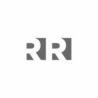 rr-logotypmonogram med negativ mall för rymdstil vektor