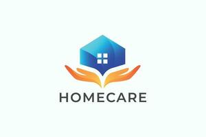 vård i hemmet modern lutning logotyp företag vektor