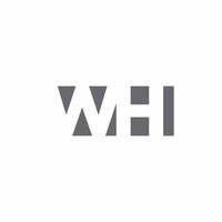 wh logotyp monogram med negativ rymdstil designmall vektor