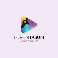 Symbol Logo Medien Spieler Taste abstrakt Illustration Gradient Farbe zum Geschäft und Anwendung vektor